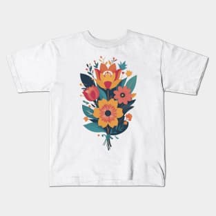 Frida's Garden Bloom: Inspired Floral Bouquet Kids T-Shirt